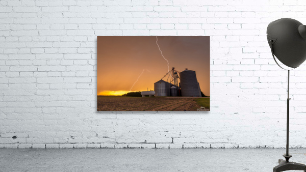 Lightning over feed Processing Plant Wall Preview