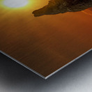 Sun on seastacks Metal print