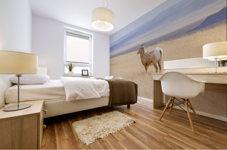Bighorns in the Badlands Mural print