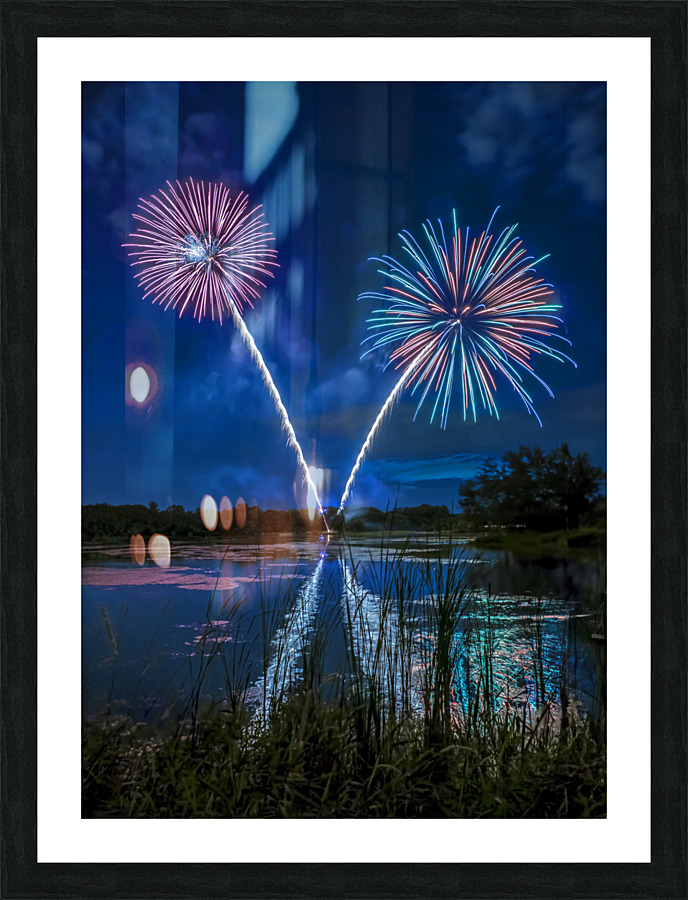 Reflections of fireworks Impression et Cadre photo