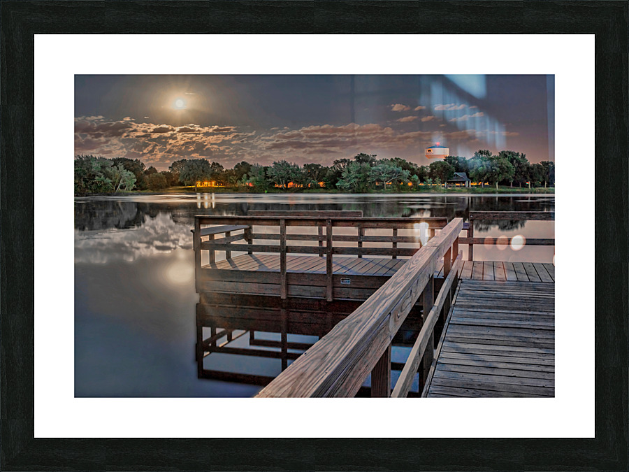 Rising moon on Island Lake Picture Frame print