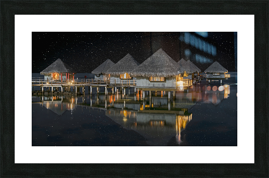  Tahaiti bungalows Picture Frame print