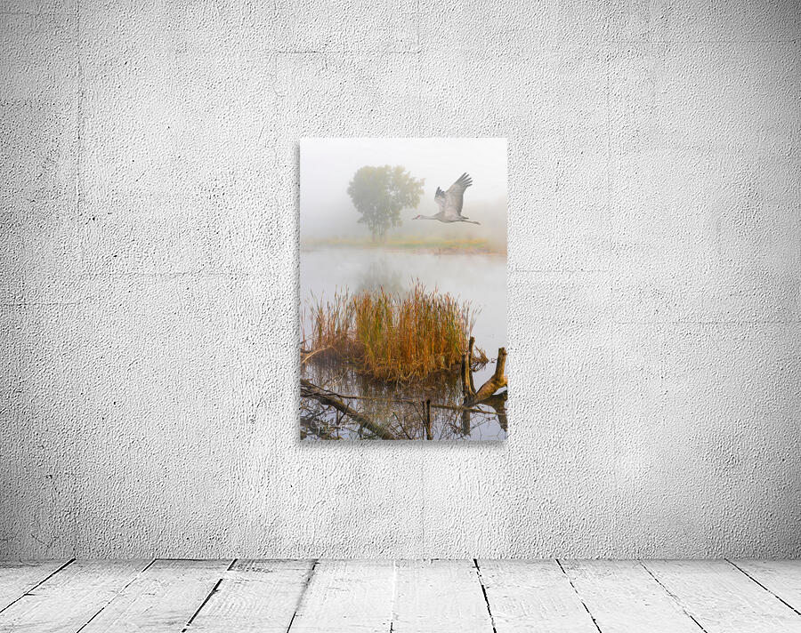 Crane over inland waters  Wall Preview