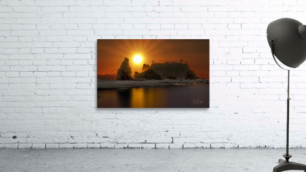 Sun on seastacks Wall Preview