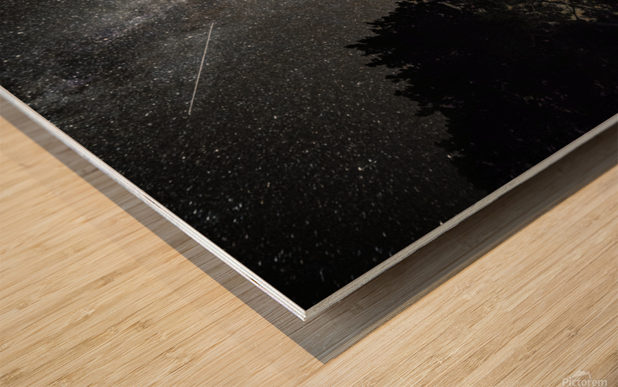 Speeding trails of the Milky Way Wood print