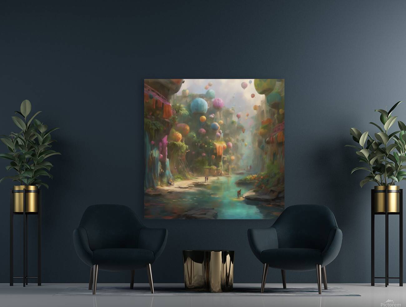 286769 Description  A wall painting exuding an at Reproduction