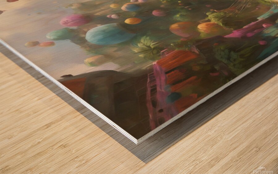 286769 Description  A wall painting exuding an at Wood print