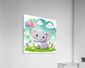 A cute cartoon elephant Acrylic Print