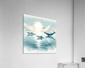 Majestic Whales and Dolphins in a Serene Ocean Acrylic Print