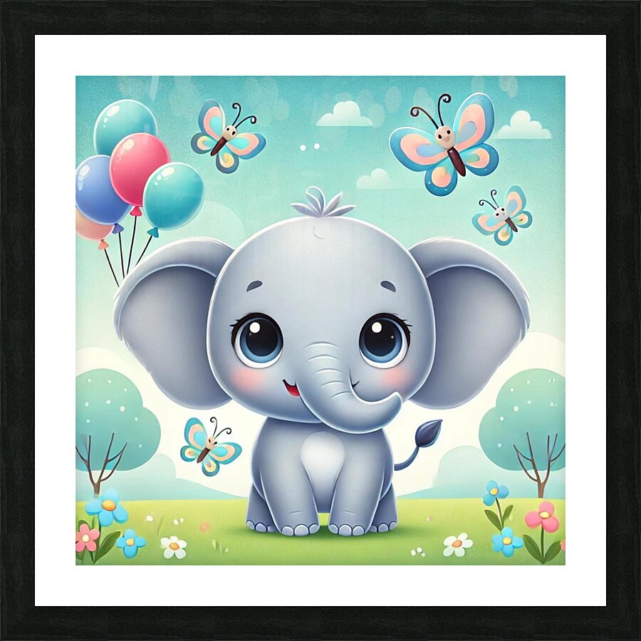 cartoon elephant Picture Frame print