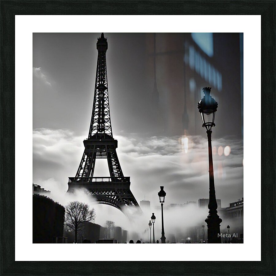 Eiffel Tower in the Mist – Classic Parisian Elegance Picture Frame print