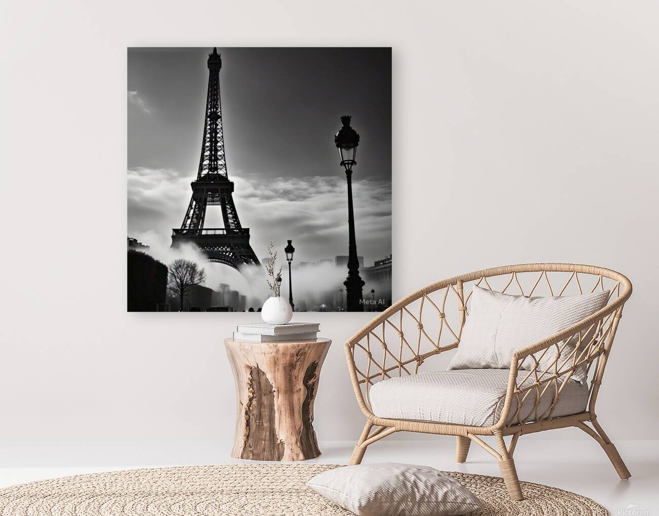 Eiffel Tower in the Mist – Classic Parisian Elegance Reproduction