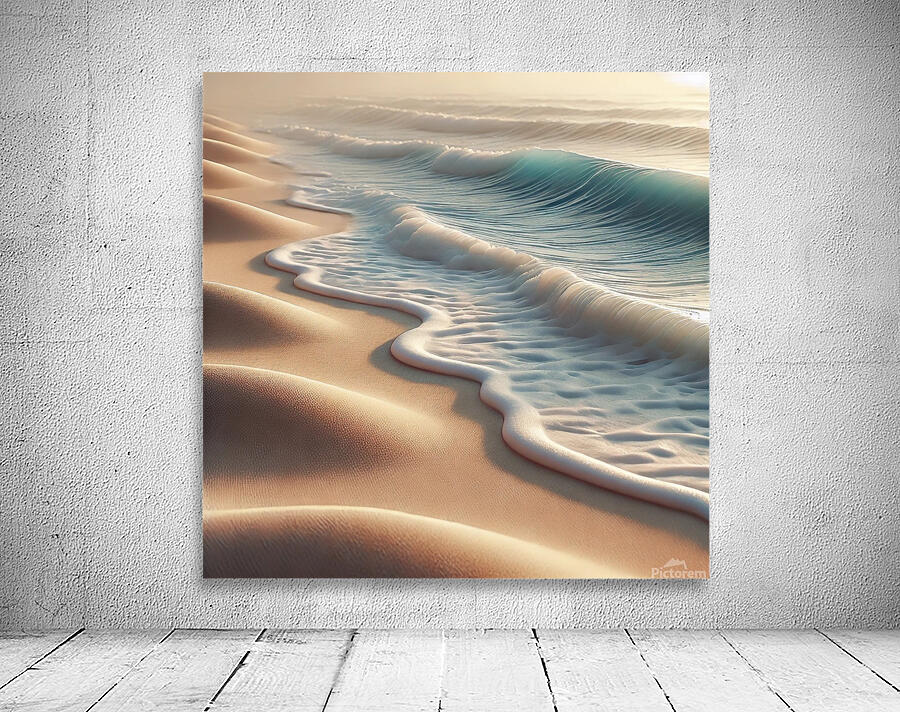 A serene beach scene featuring gentle ocean waves Wall Preview