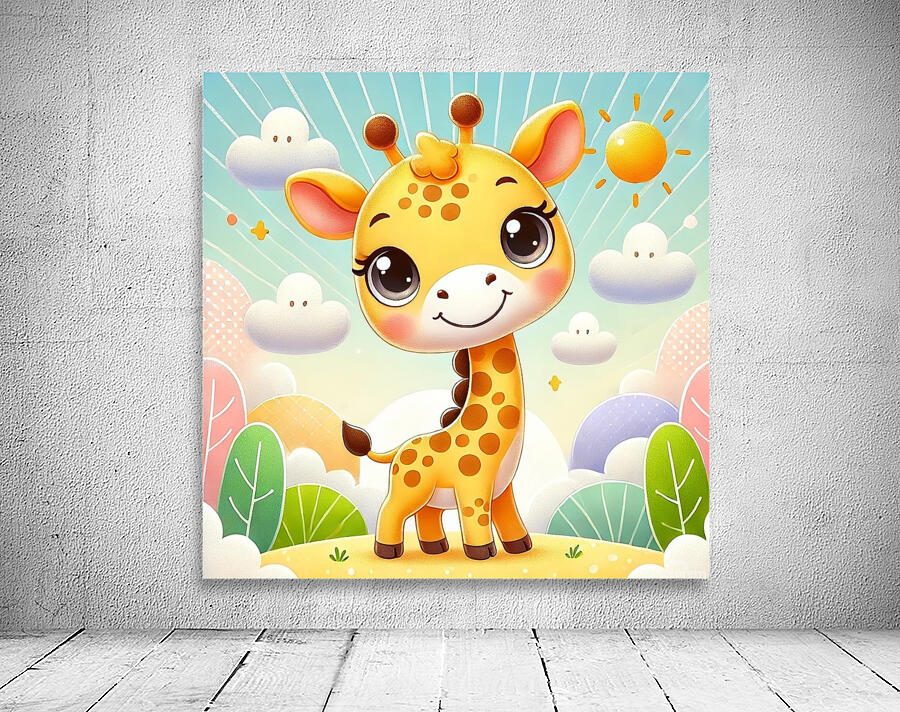A cute cartoon giraffe  Wall Preview