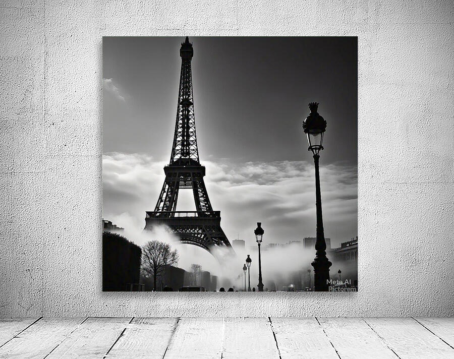 Eiffel Tower in the Mist – Classic Parisian Elegance Wall Preview