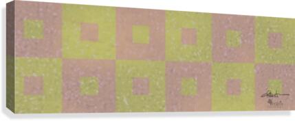 Range & Rank in Moss & Coral 3x1 Canvas Print