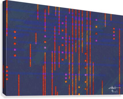 Data Drops in Red & Blue 3x2 Canvas Print