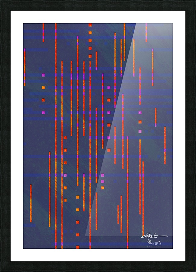 Data Drops in Red & Blue 2x3 Picture Frame print