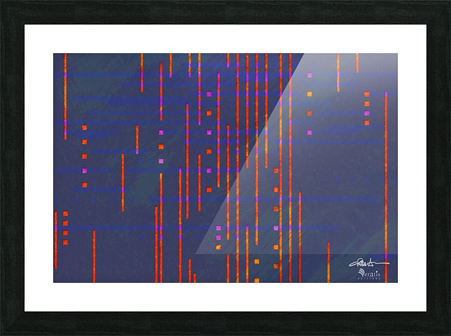 Data Drops in Red & Blue 3x2 Picture Frame print