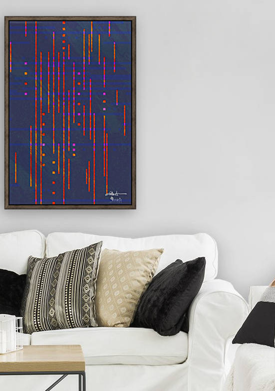 Data Drops in Red & Blue 2x3 Reproduction
