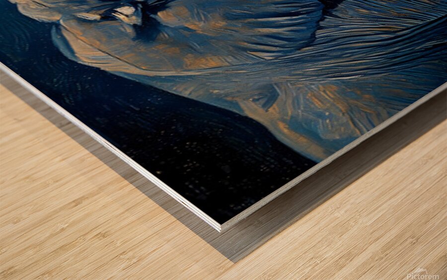 African Elephant in Blue Tones Gicl e Print 3210 Wood print