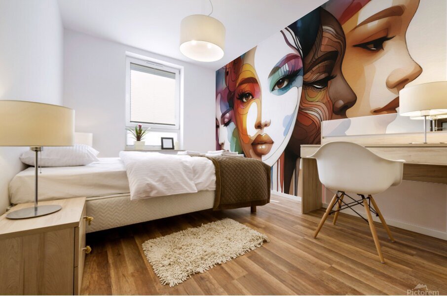 Faces Mural print