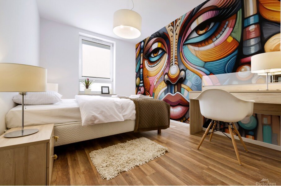 Faces Mural print