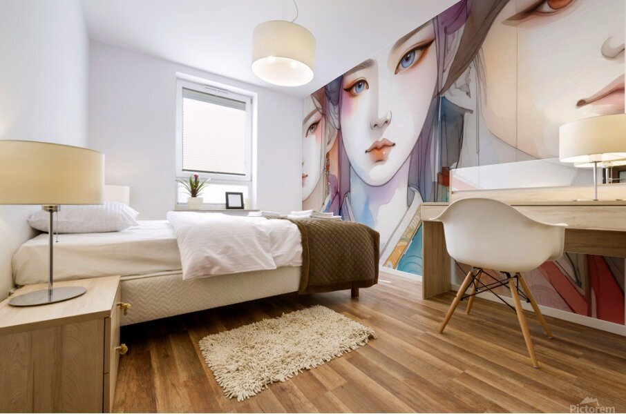 Faces Mural print