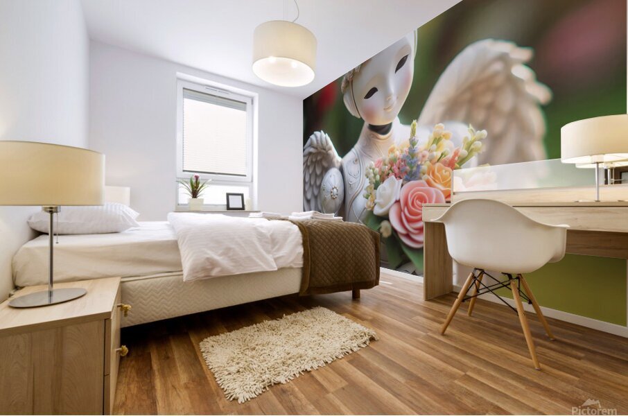 Porcelain humanoid angel Mural print