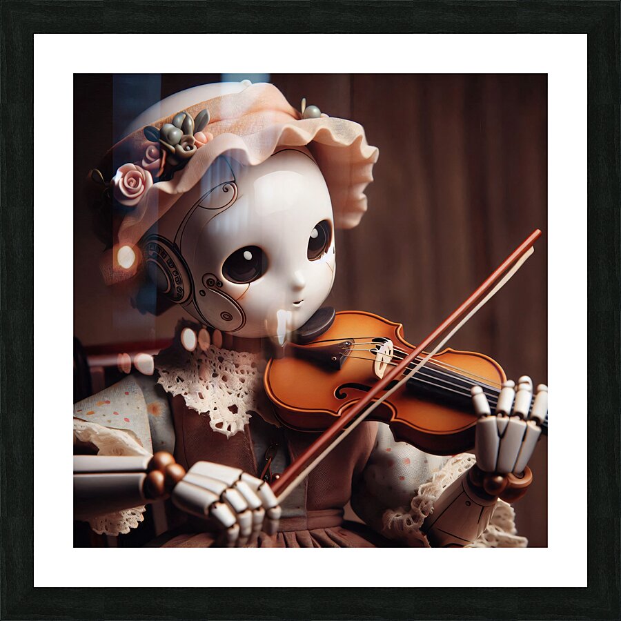 Porcelain humanoid musician 2.9 Picture Frame print