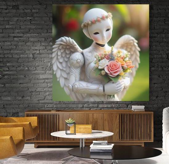 Porcelain humanoid angel by Vygantas Navickas