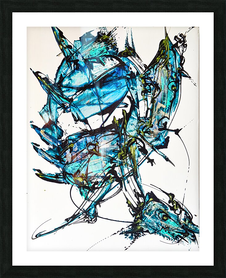 BLUE 3 Picture Frame print