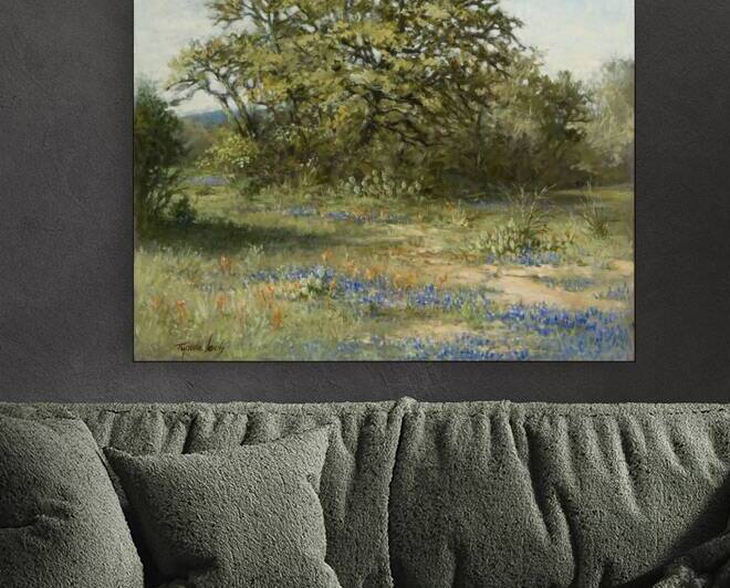 T Lewis   Bluebonnets among the Cactus by Barbara S Lewis