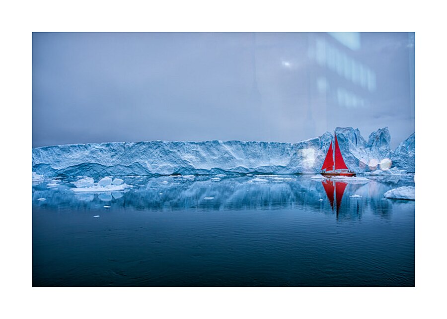 SAILING AMONG THE ICEBERGS Picture Frame print