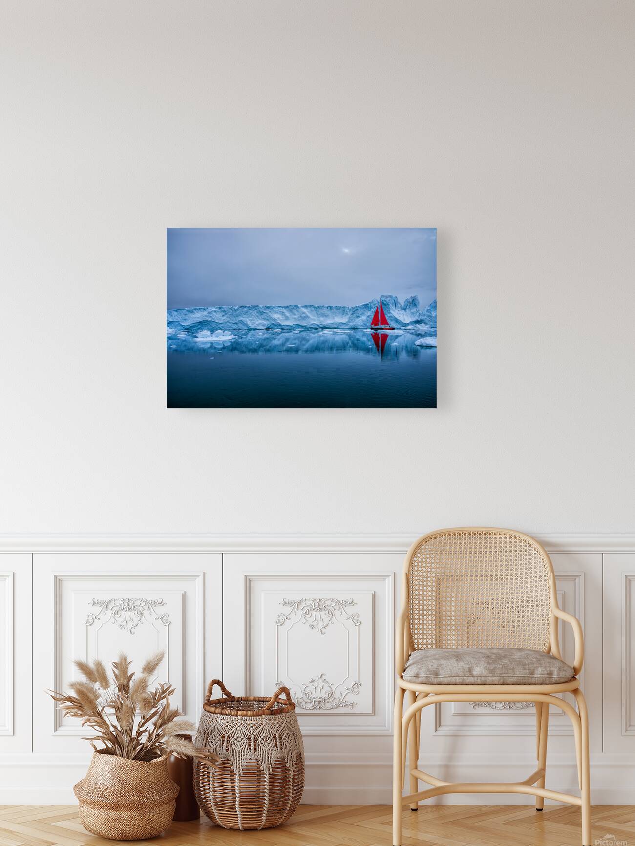 SAILING AMONG THE ICEBERGS Reproduction