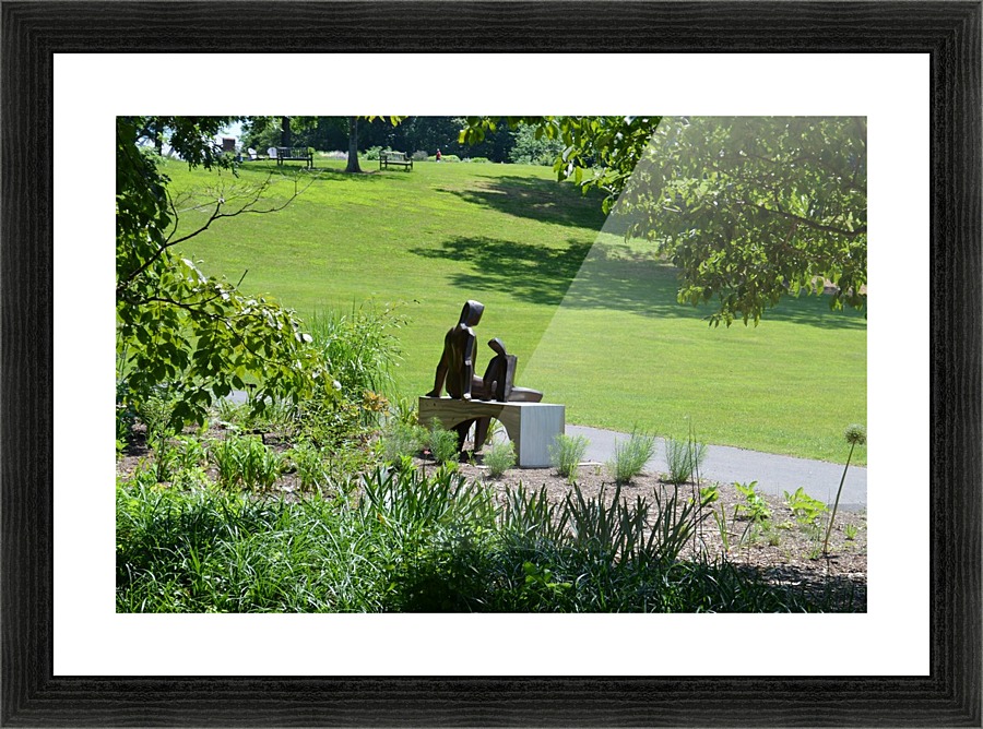 People on a bench Picture Frame print