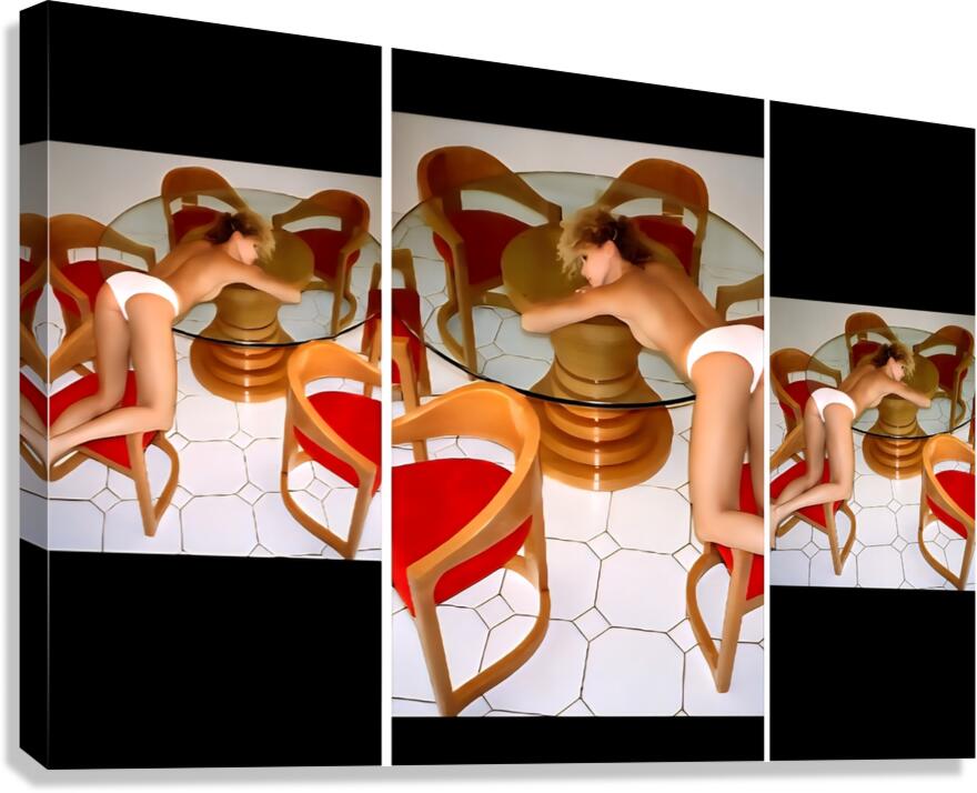 TITLE : GLASS TABLE  ENIGMA   Canvas Print