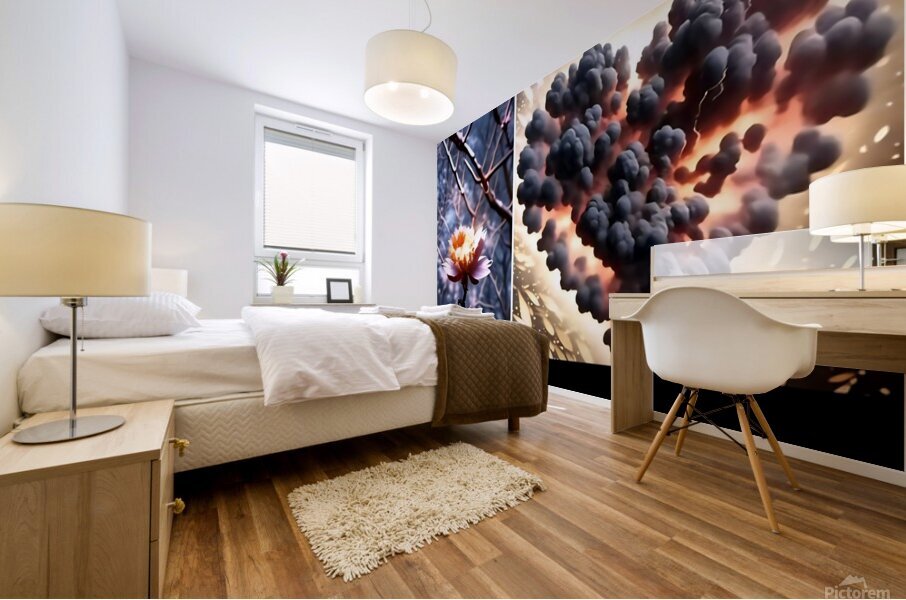 TITLE : STORM & BLOOM Mural print