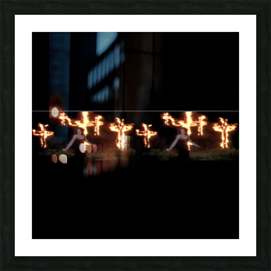 TITLE : CROSS BURNING  Picture Frame print