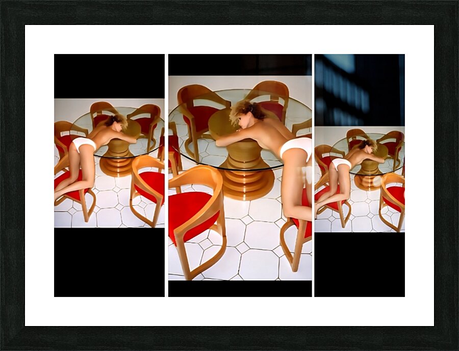 TITLE : GLASS TABLE  ENIGMA   Picture Frame print