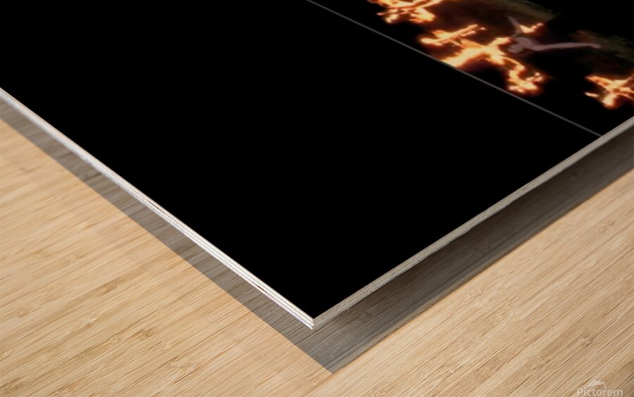 TITLE : CROSS BURNING  Wood print