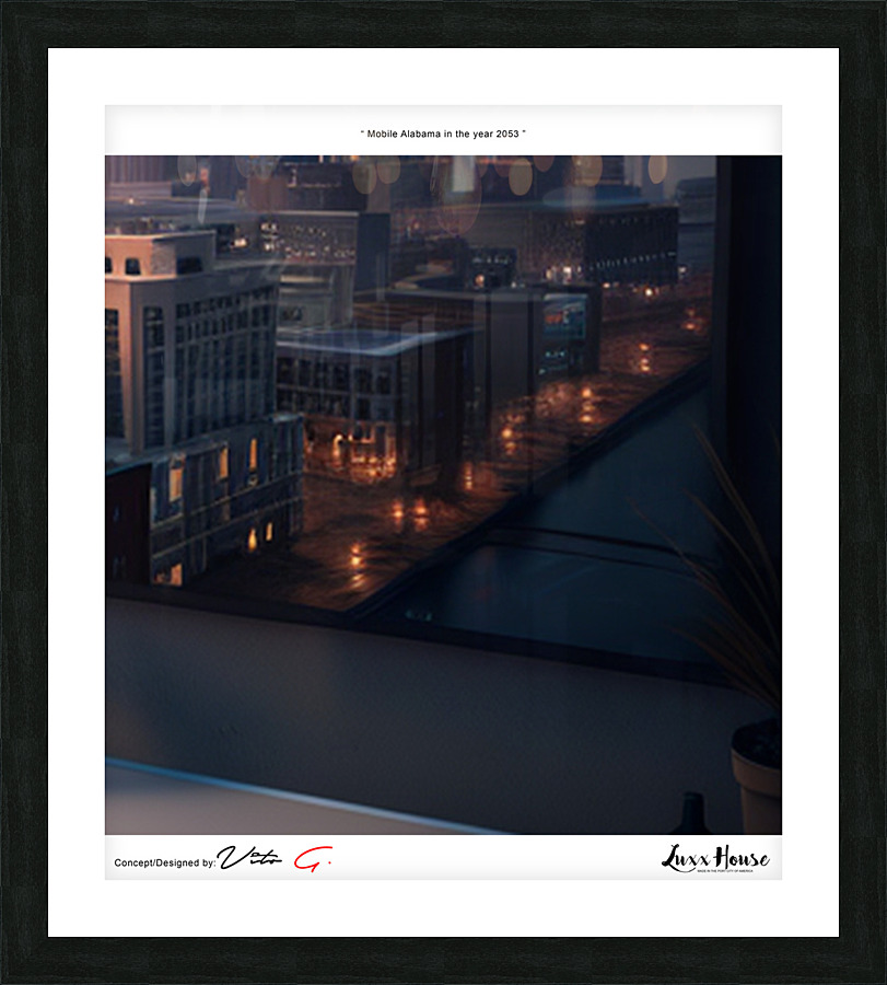 Mobile Alabama in the Year 2053 A11 Picture Frame print