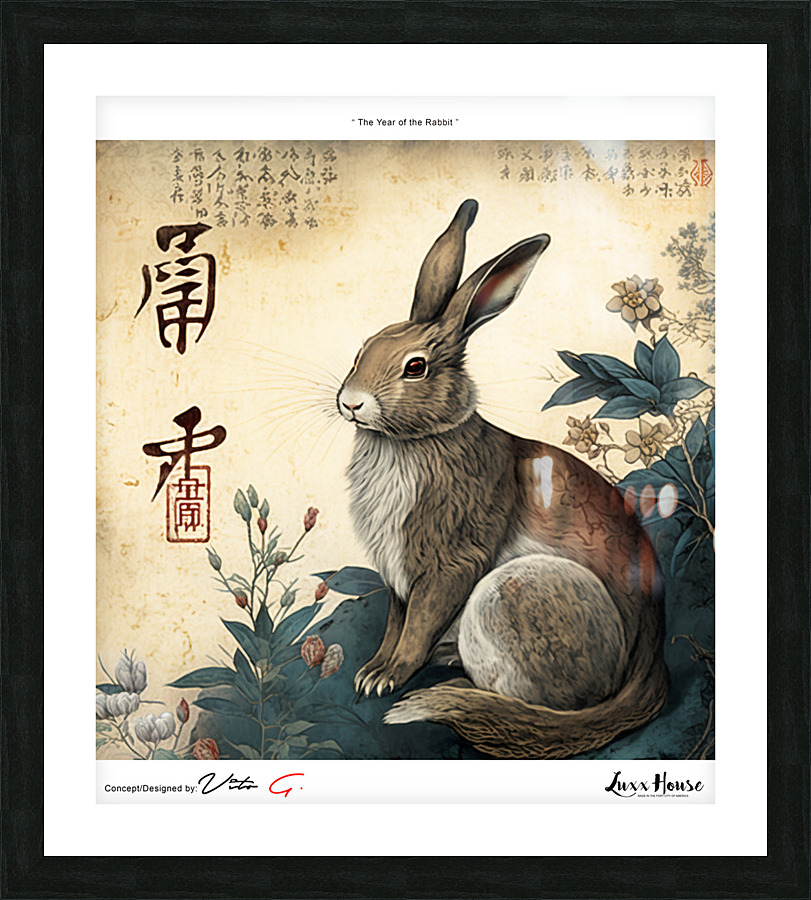 Year of the Rabbit A3 Picture Frame print
