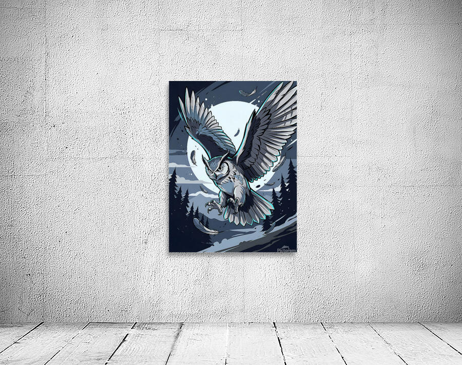 Midnight Owl Flight Moon Wall Preview