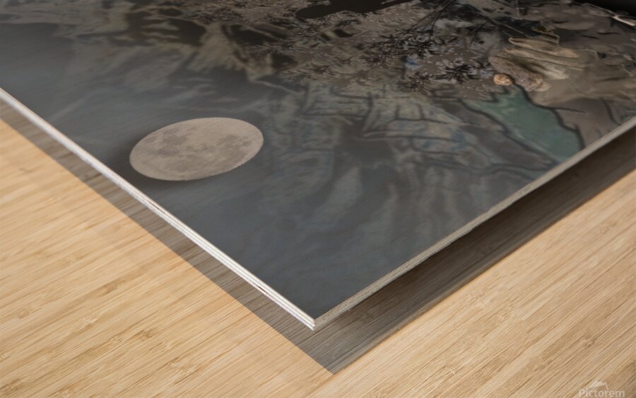 Moon Landscape Wood print