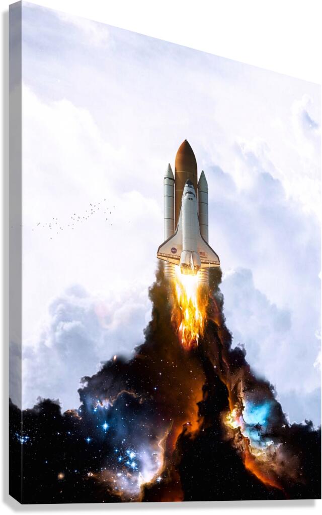 Space Launch Rocket Universe Canvas Print