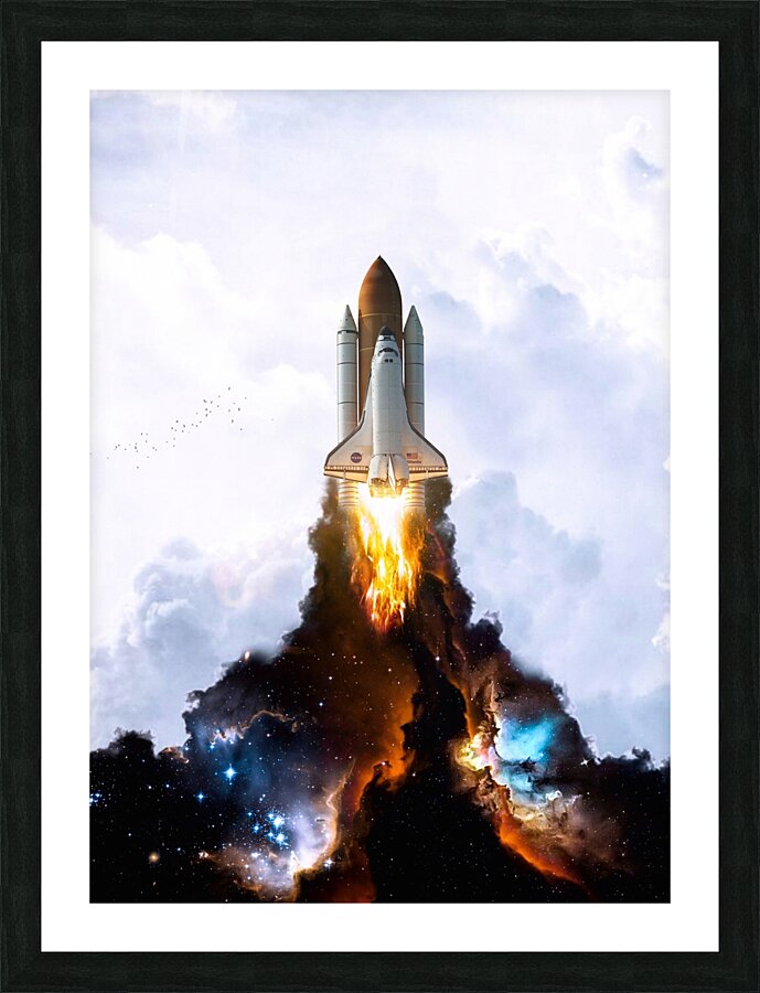 Space Launch Rocket Universe Picture Frame print