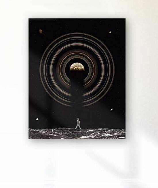 Saturn Circles and Astronaut on moon by Gen Z