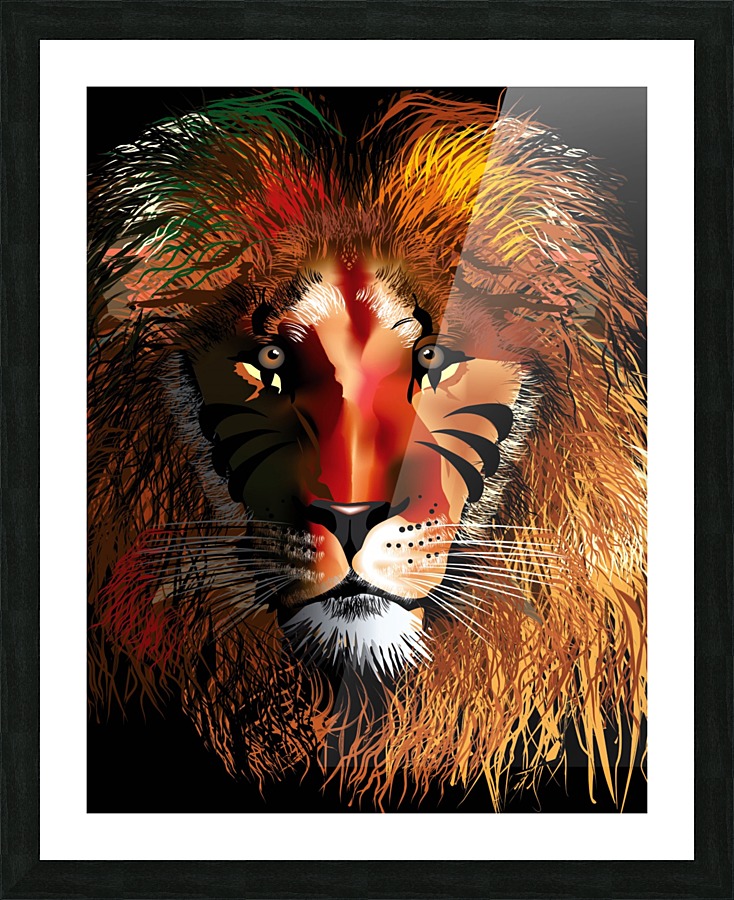 LION HEAD Picture Frame print
