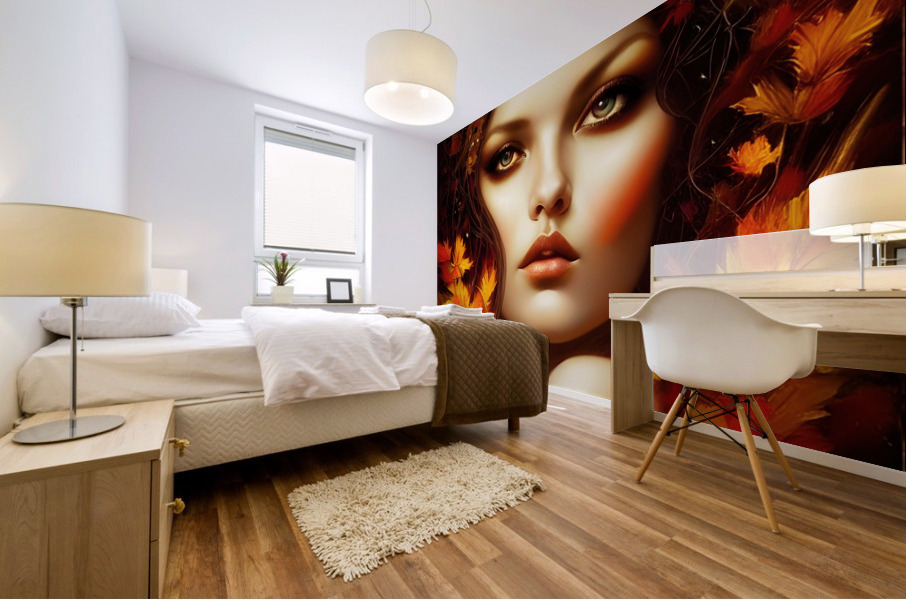 Lady Autumn Mural print